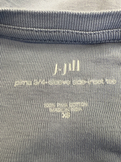 J.Jill Women’s Blue 3/4 Sleeve Side Inset Pima T-Shirt - XS
