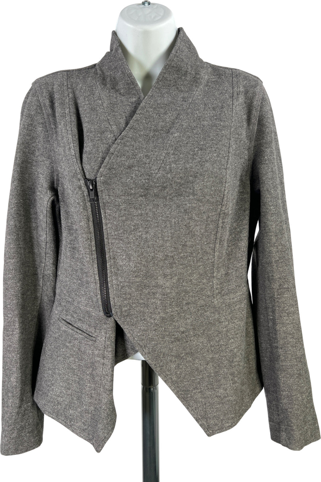 Cabi Women’s Gray Rebel Motto Asymmetrical Zip Jacket - S