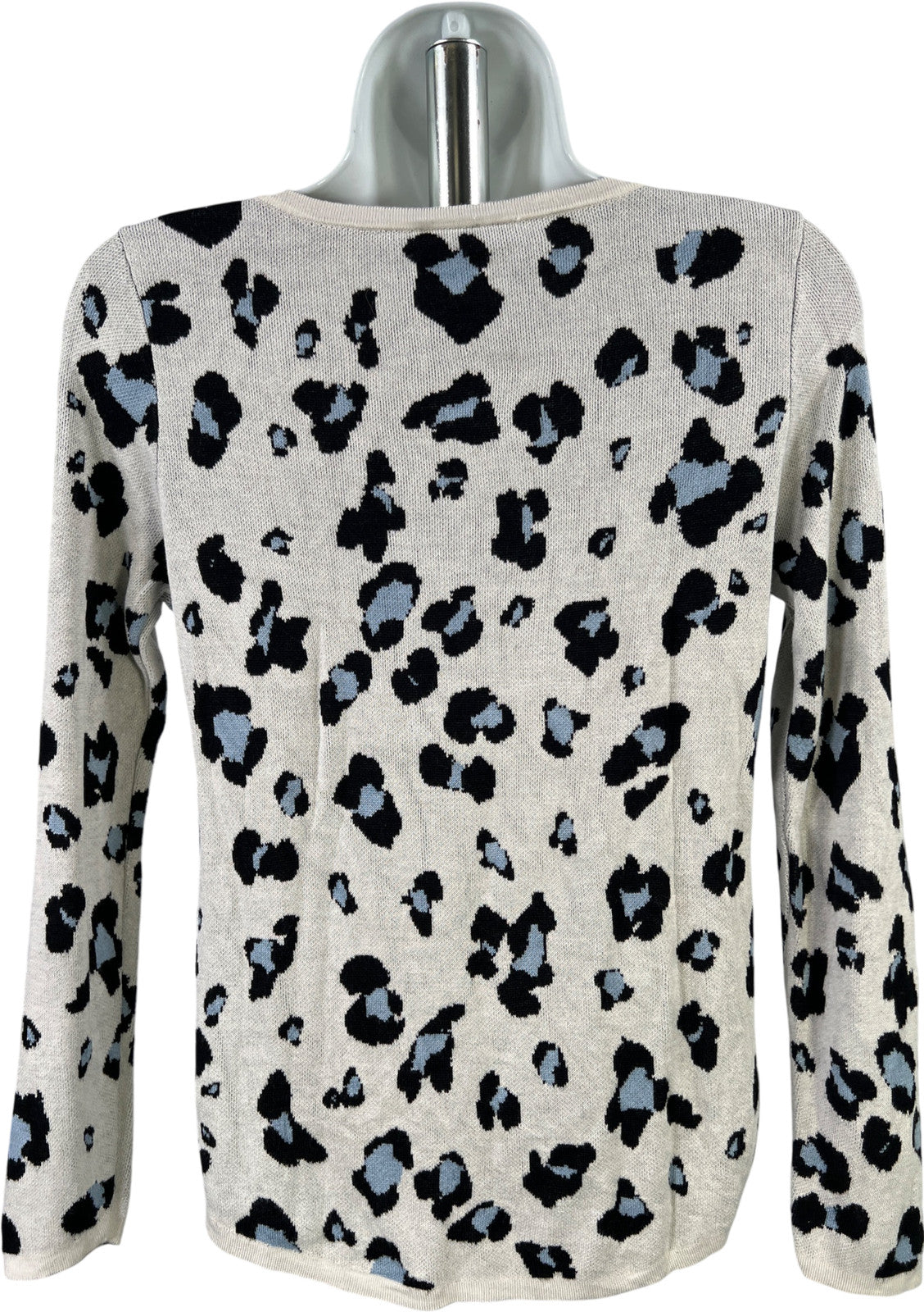 Chico’s Women’s White/Black Long Sleeve Knit Sweater - 0/US S