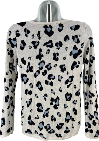 Chico’s Women’s White/Black Long Sleeve Knit Sweater - 0/US S