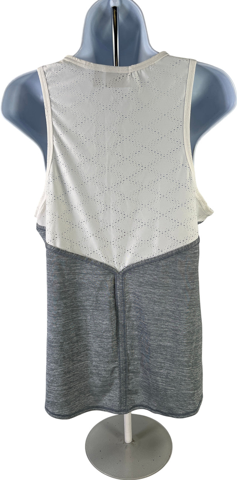 Athleta Women’s White & Gray Mesh Back Ventilated Tank Top - M