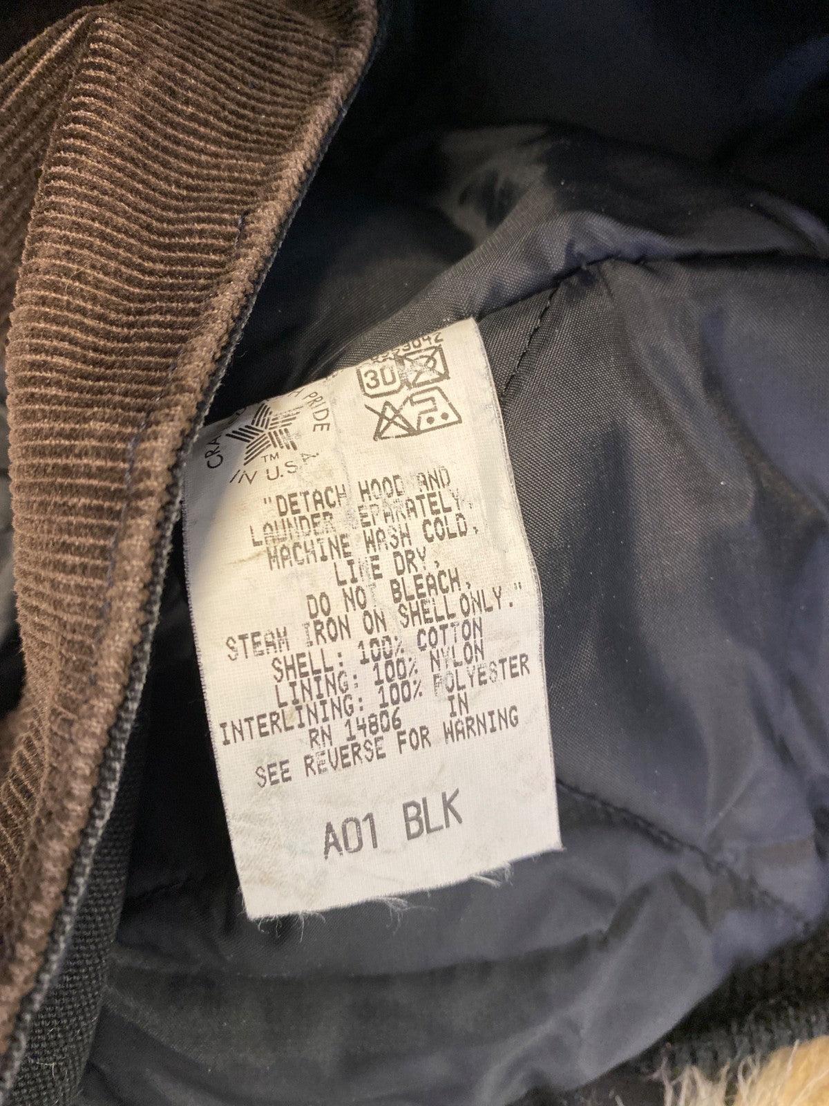 Carhartt Men’s Black Insulated Duck Canvas Work Coat - 46/XL