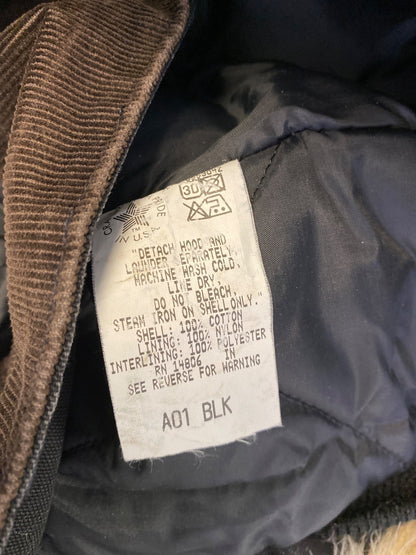 Carhartt Men’s Black Insulated Duck Canvas Work Coat - 46/XL