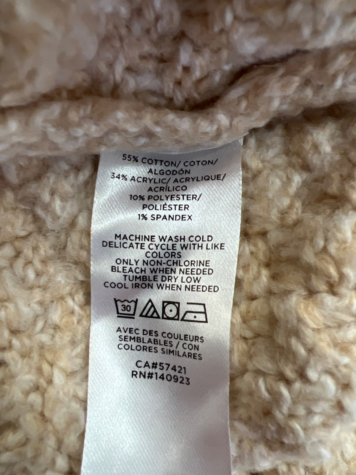 LOFT Women’s Beige Long Sleeve Cowl Neck Sweater - XS