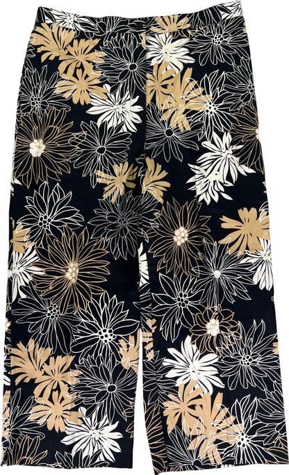 Alfred Dunner Women’s Black/Beige Floral Capri Pants - 14