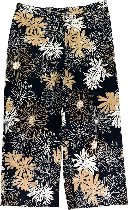 Alfred Dunner Women’s Black/Beige Floral Capri Pants - 14