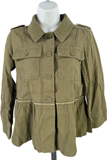 LOFT Women’s Green Cotton Button Up Lightweight Jacket - XS