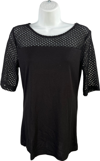 Ann Taylor Women’s Black Short Textured Sleeve Shirt - S