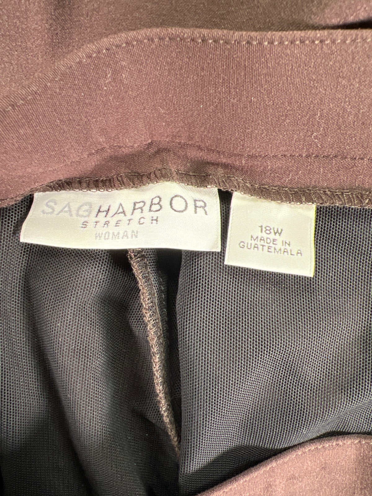 SagHarbor Women’s Brown Stretch Slimming Solution Dress Pants - 18