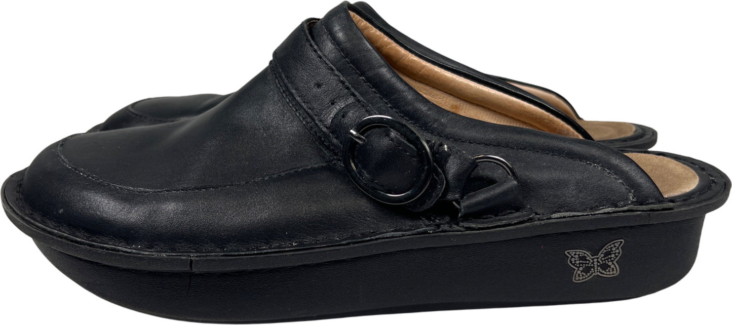 Alegria Women’s Black Leather Seville Slip On Clogs - 42/US 11