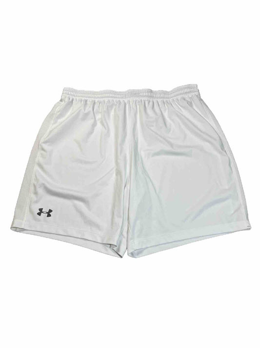 Under Armour Mens' White Fitted Raid Athletic Shorts - 2XL