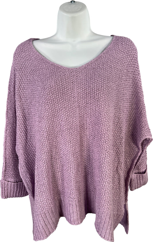 Ee:some Women’s Purple Long Cuffed Sleeve Sweater - M/L