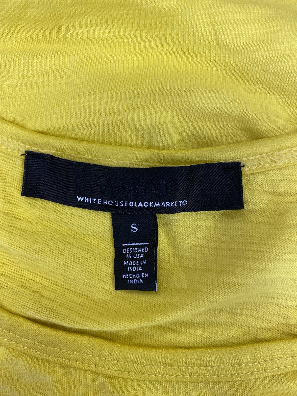 White House Black Market Women’s Yellow Go Getter Short Sleeve T-Shirt - S