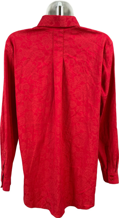 Chico’s Women’s Red No-Iron Chic Stretch Button Up Dress Shirt - 0/US 4