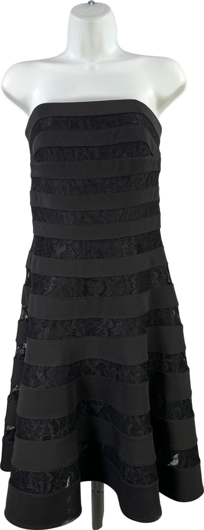White House Black Market Women’s Black Lace Strapless A-Line Dress - 4