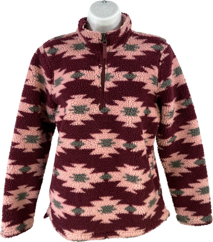 Orvis Women’s Pink/Purple 1/4 Zip Pullover Sherpa Jacket - S