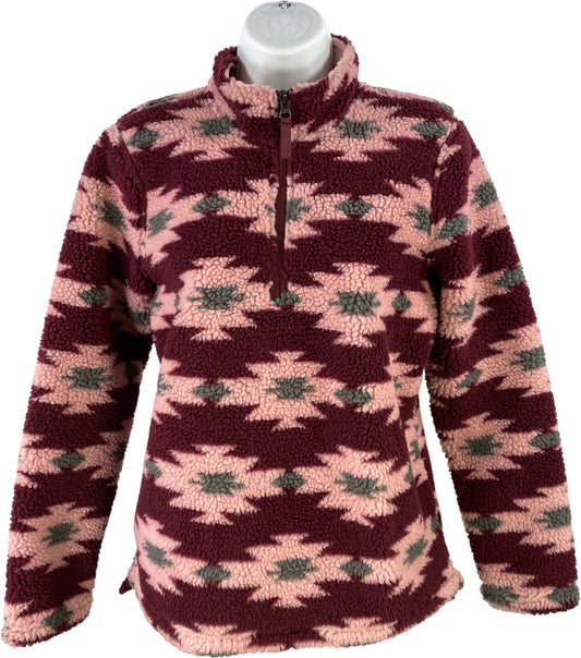 Orvis Women’s Pink/Purple 1/4 Zip Pullover Sherpa Jacket - S