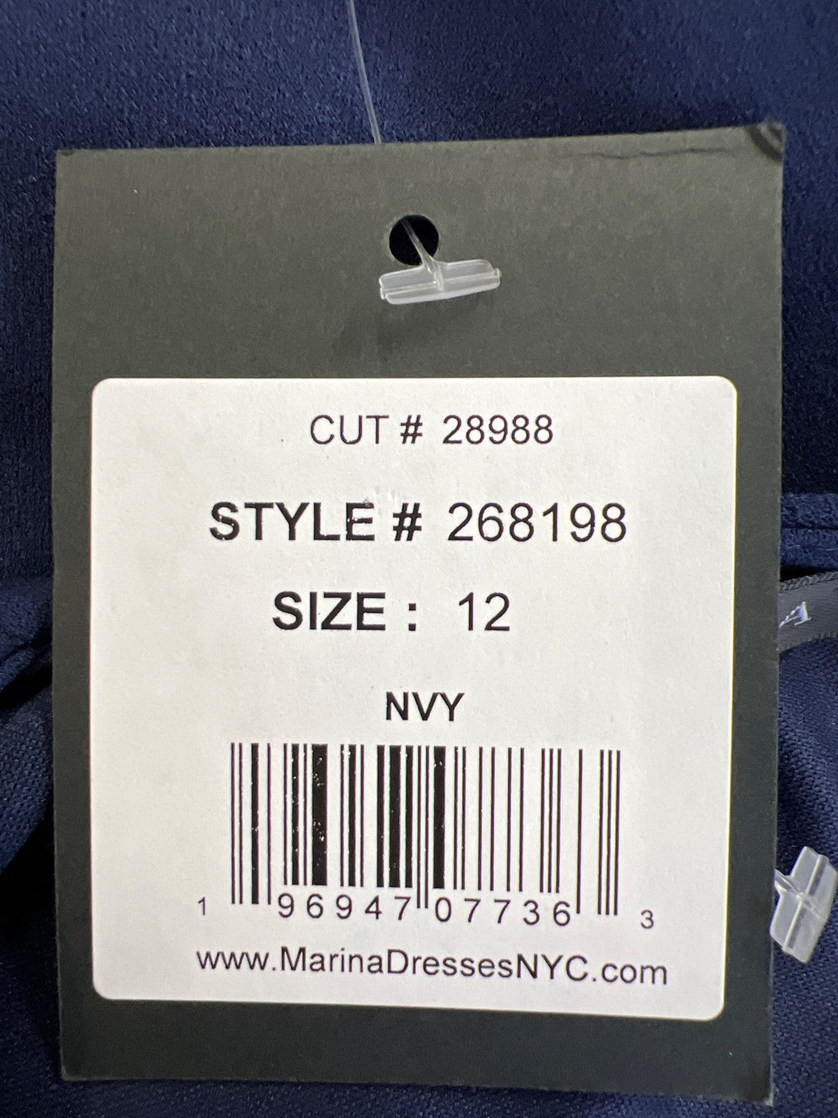 Marina Women’s Navy Blue 3/4 Sheer Sequin Sleeve Cocktail Shift Dress - 12