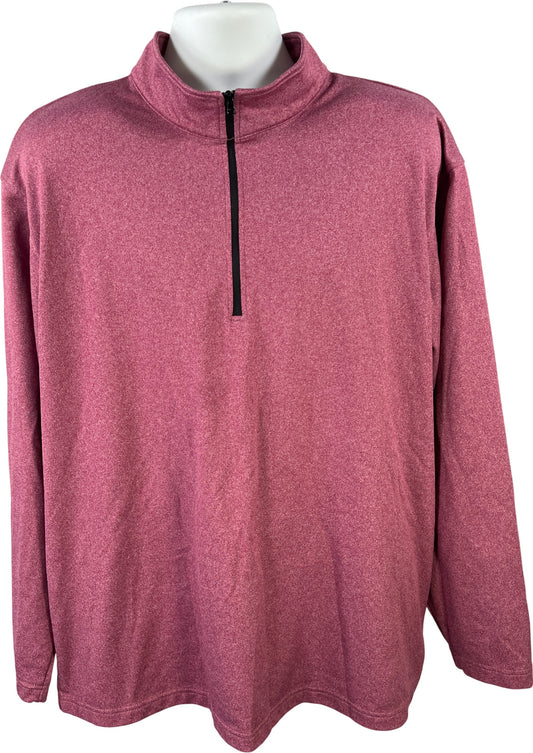 Pebbled Beach Performance Men’s Pink 1/4 Zip Pullover Sweatshirt - XXL