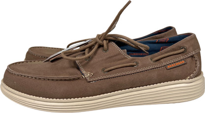 Skechers Men’s Brown Relaxed Fit Memory Foam Canvas Boat Shoes - 11