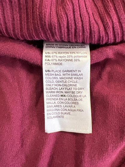 Chico’s Women’s Burgundy Long Sleeve Thin Knit Sweater - 1/US M