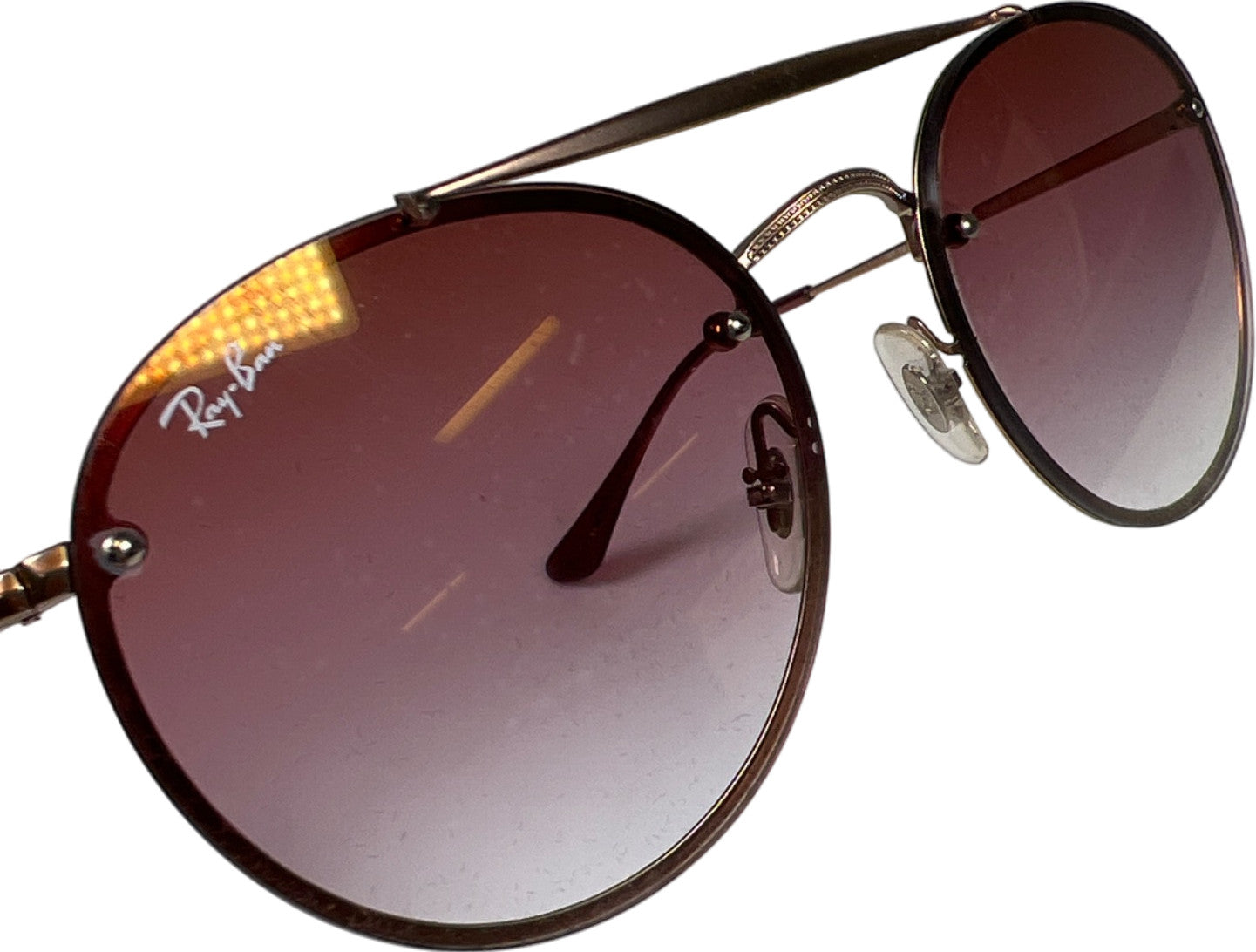 Ray-Ban Brown/ Rose Gold Round Double Bridge Sunglasses