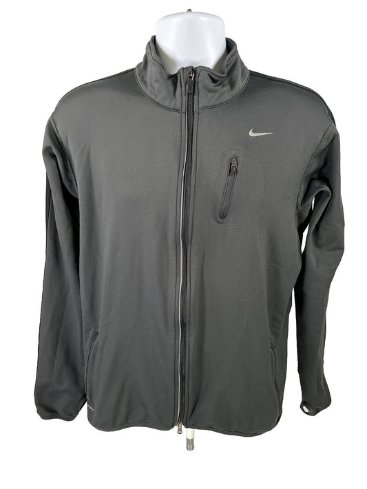 Nike Men's Gray Dri-Fit Full Zip Running Athletic Jacket - M