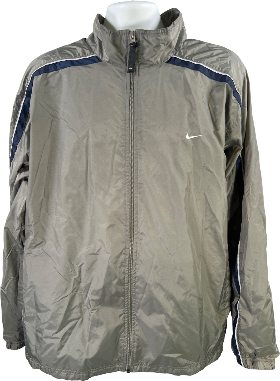 Nike Men’s Gray Long Sleeve Full Zip Windbreaker Jacket - XXL