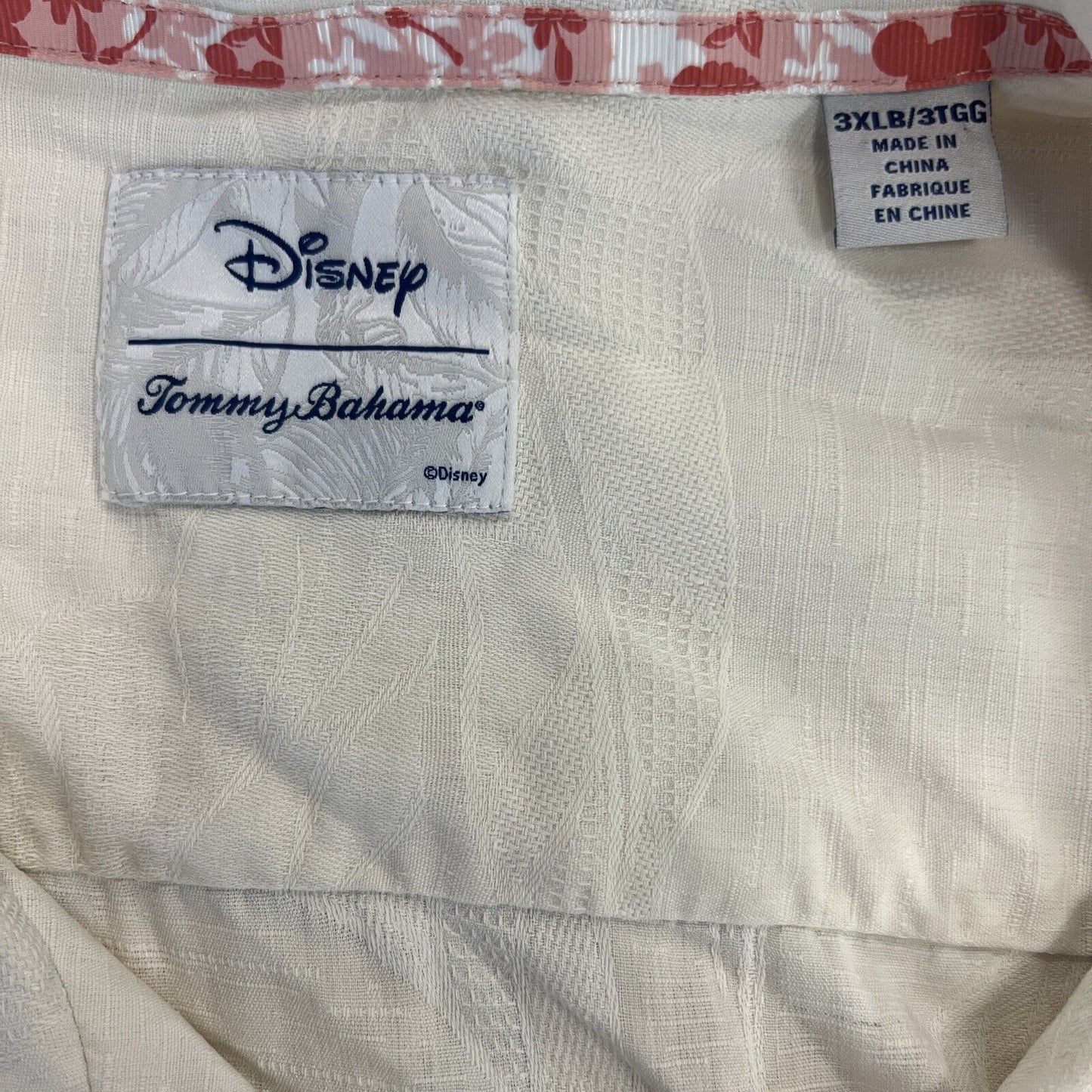 Tommy Bahama Men's White Jungle Safari Mickey Mouse Silk Shirt - Big 3XLB