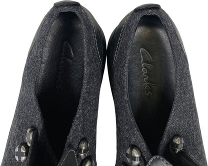 Clarks Women’s Black Leather Certina Ease Slip On Walking Shoes - 8