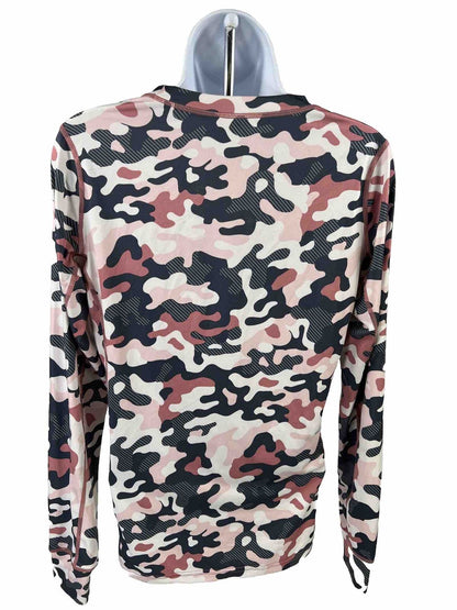 Kari Traa Women's Pink Camouflage Long Sleeve Athletic Shirt - M