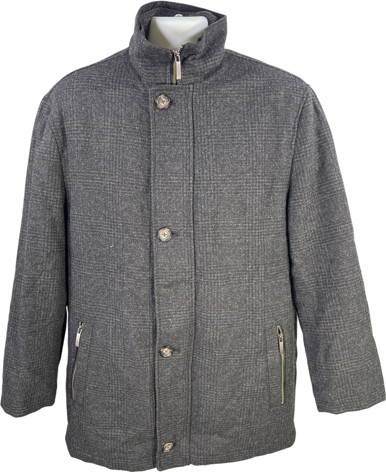 Jos A Bank Men’s Black Wool Blend Full Zip Dress Jacket - L