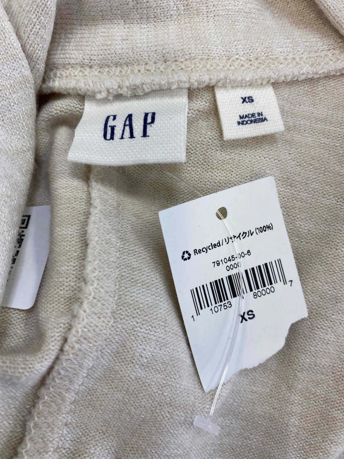 Gap Women’s Ivory Short Sleeve Pocket Front Tie Close Cardigan Sweater - XS