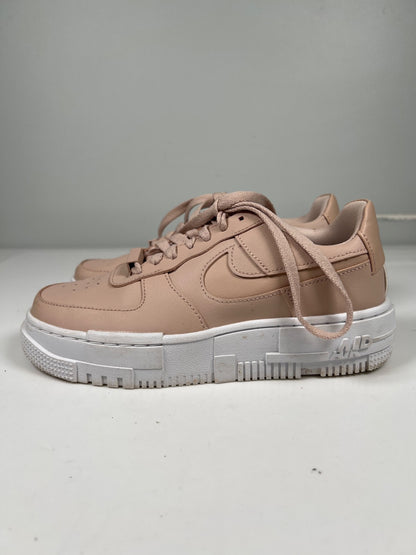 Nike Women’s Pink Air Force Low Pixel Lace Up Sneakers - 6