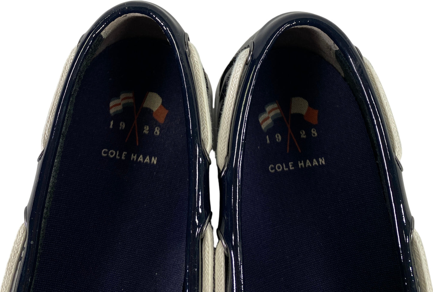 Cole Haan Women’s Blue Patent Nantucket Camp Moc Boat Shoes - 8.5
