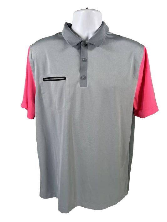 Nike Men's Gray Tour Performance Short Sleeve Athletic Golf Polo - L