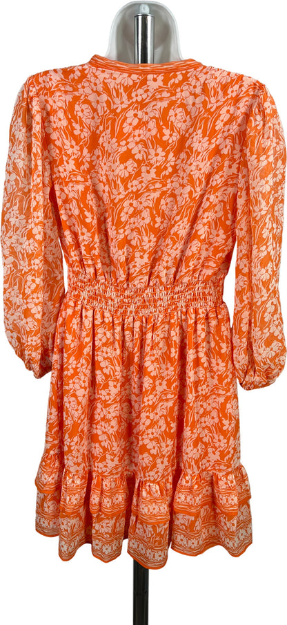Max Studio Women’s Orange/White Floral 3/4 Sleeve Sundress - XS