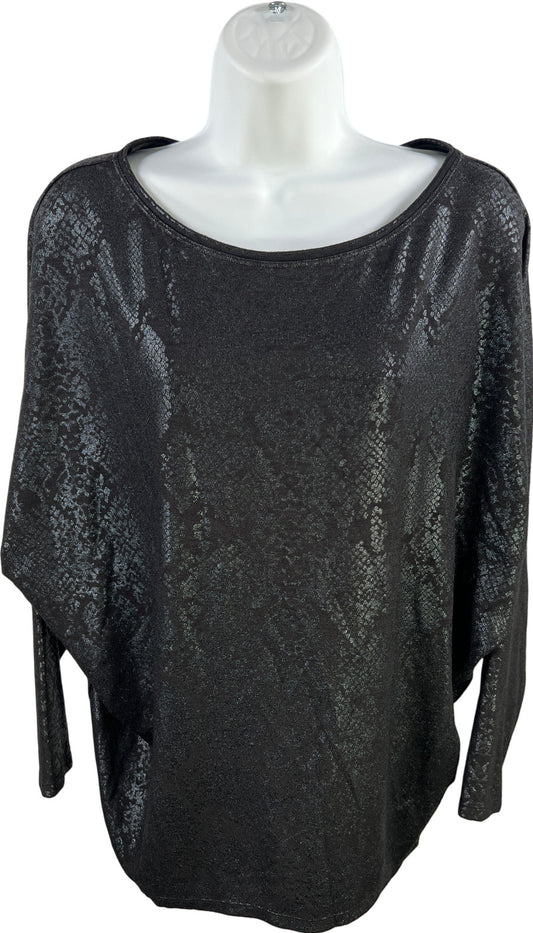 White House Black Market Women’s Black Long Sleeve Metallic Knit Sweater - S