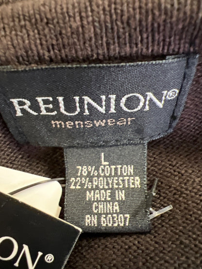 Reunion Men’s Brown Long Sleeve V-Neck Sweater - L