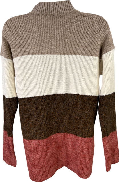 Staccato Women’s Brown/White Striped Long Sleeve Sweater - S