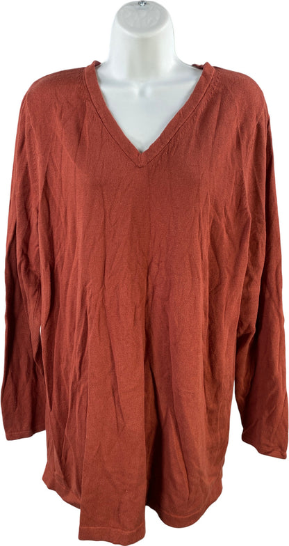 J.Jill Women’s Orange/Brown Long Sleeve Tunic Sweater - L Tall