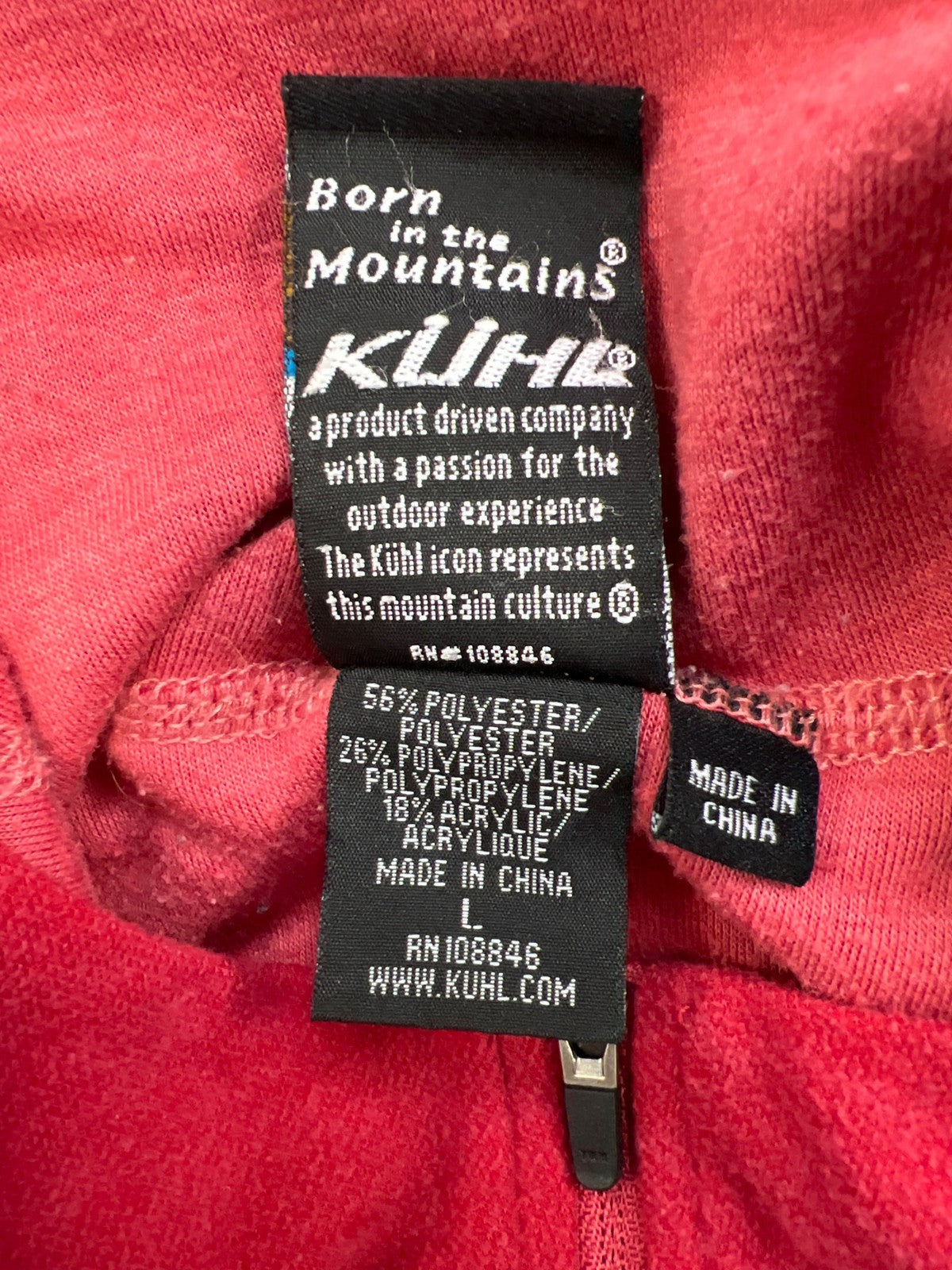 Kuhl Women’s Red Long Sleeve Full Zip Hooded Sweatshirt - L