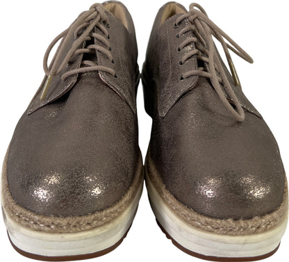 Clarks Artisan Womens Gold Pewter Metallic Teadale Platform Oxford Shoes - 7.5 W