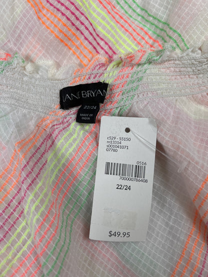 Lane Bryant Women’s White Multicolor Lightweight Long Sleeve Shirt - Plus 22/24