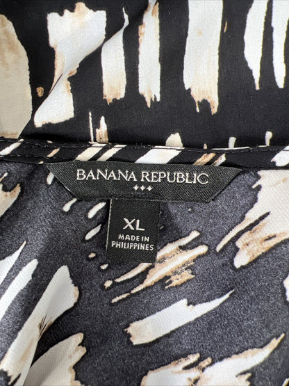 Banana Republic Women's Black V-Neck Tie Sleeve Tank Top - XL