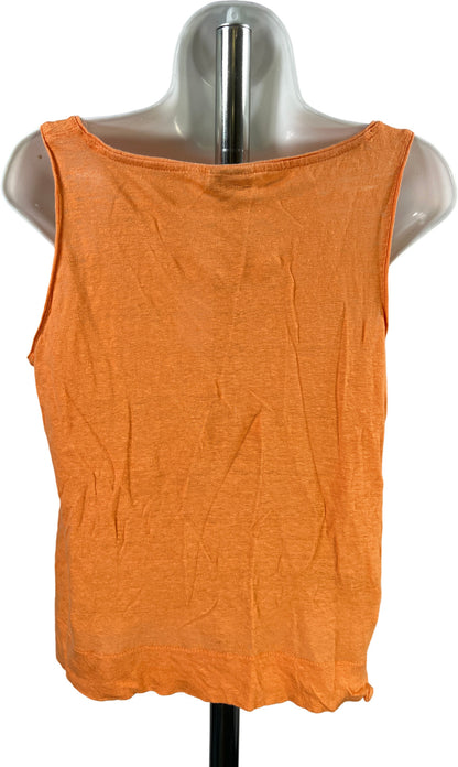 J.Jill Women’s Orange Linen Stretch Sleeveless Tank Top - M