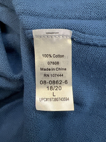 Jessica London Women’s Blue Ribbed Long Sleeve Sweater - 18/20 L