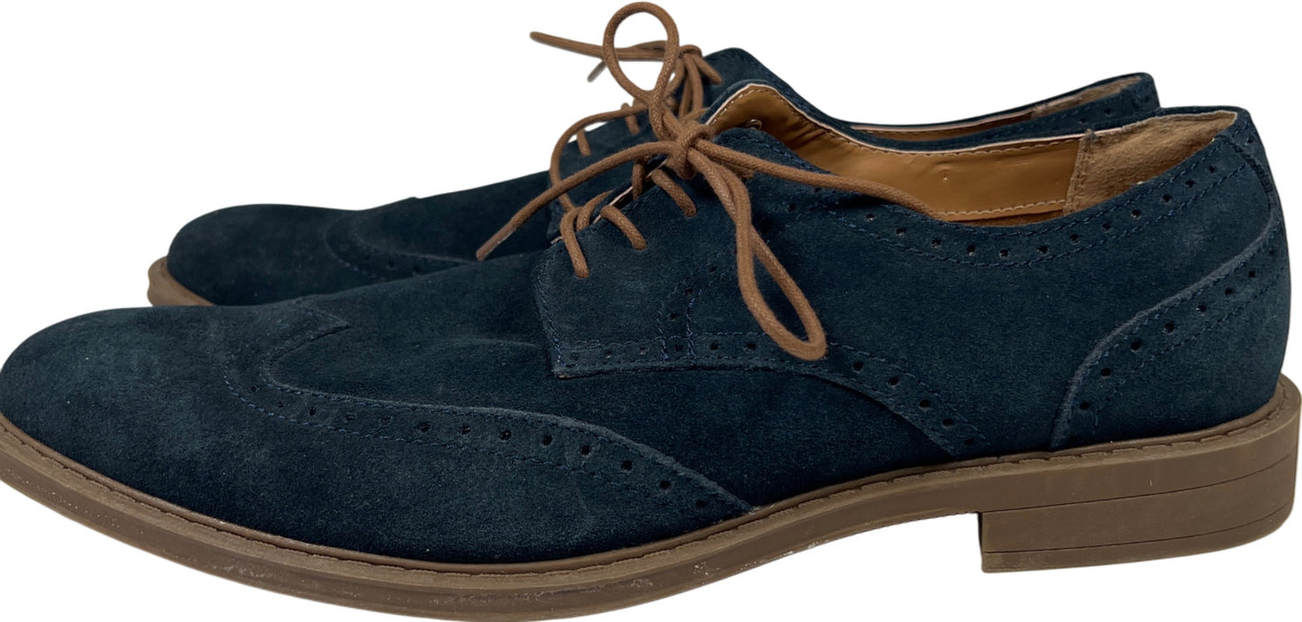 Calvin Klein Men’s Blue Suede Wingtip Oxford Dress Shoes - 11.5