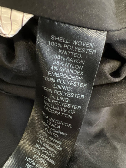 White House Black Market Women’s Black Quilted Hooded Full Zip Vest - L