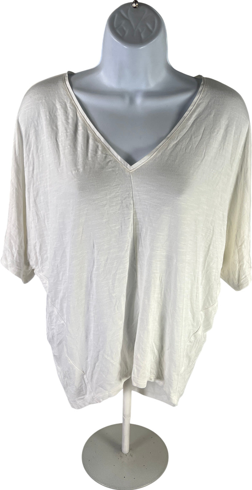 White House Black Market Women’s White Short Sleeve V-Neck T-Shirt - XS